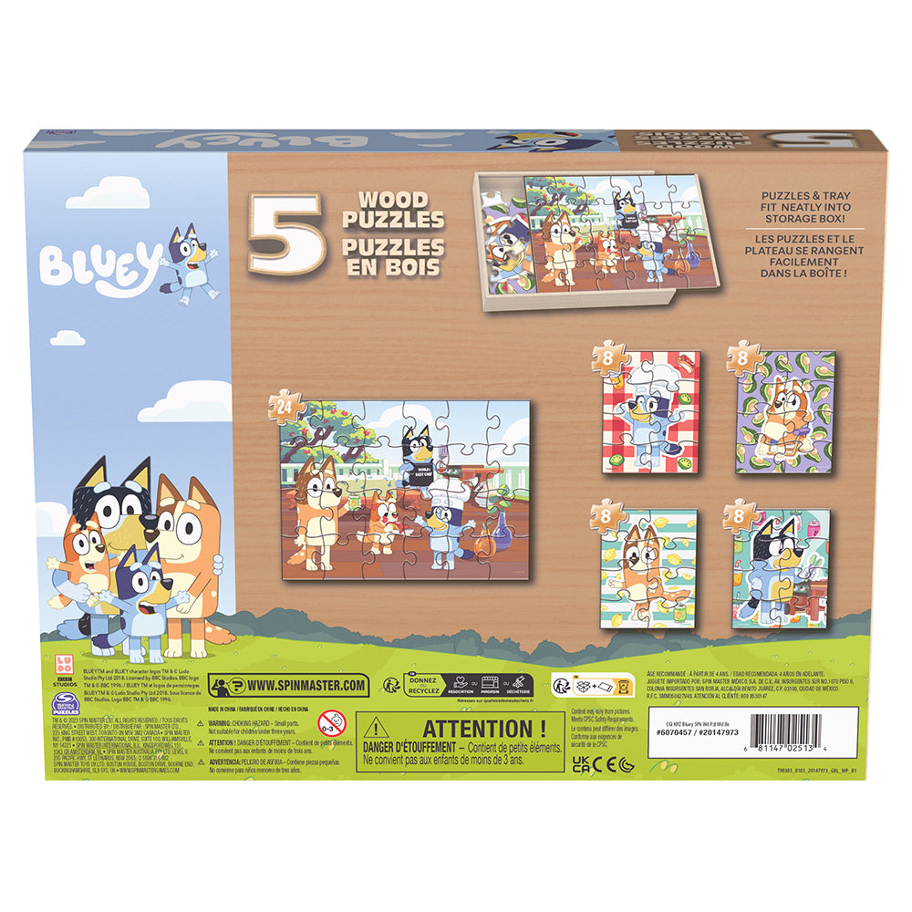 SPINMASTER 5-IN-1 WOOD PUZZLE - BLUEY #6070457