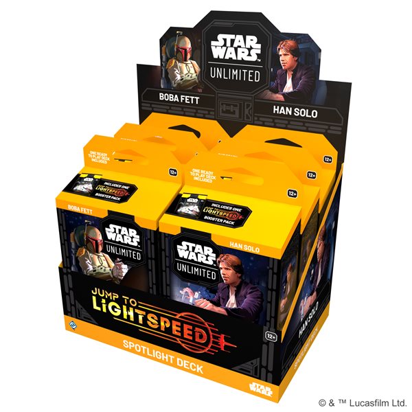 STAR WARS UNLIMITED - JUMP TO LIGHTSPEED SPOTLIGHT DECK : HAN SOLO AND BOBA FETT TWO PLAYER STARTER