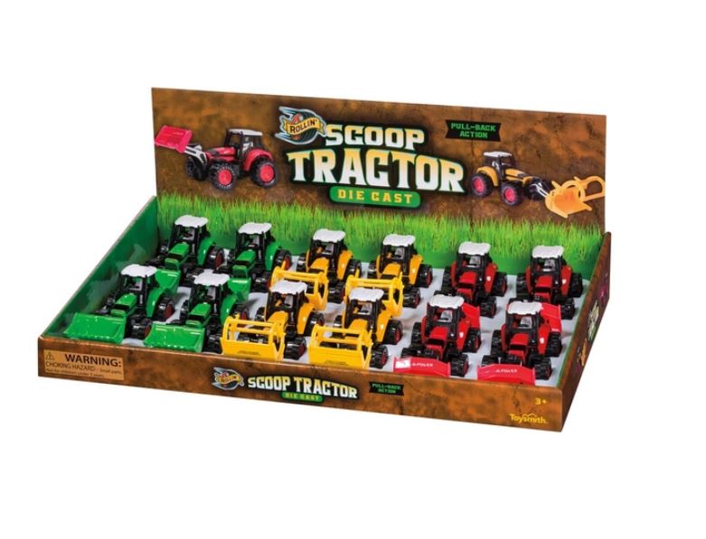 TRACTOR SCOOP - FRICTION DIE-CAST (ASSORTED)