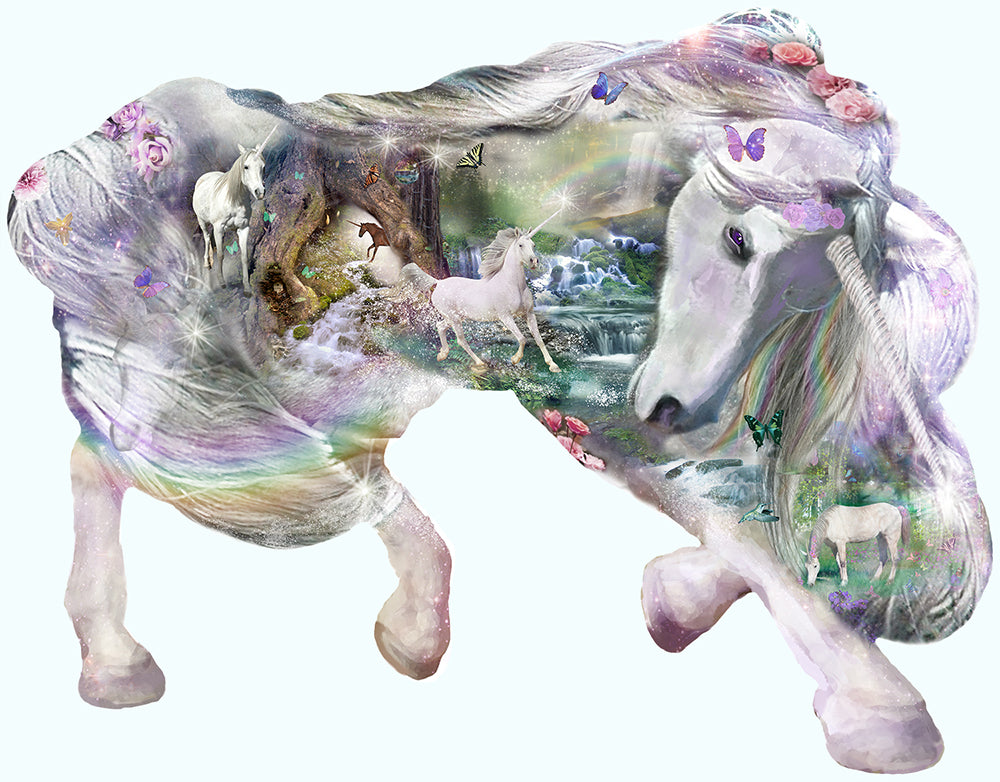 SUNSOUT JIGSAW PUZZLE 1000 PIECES - MYSTICAL UNICORN #95080 (SILHOUETTE)