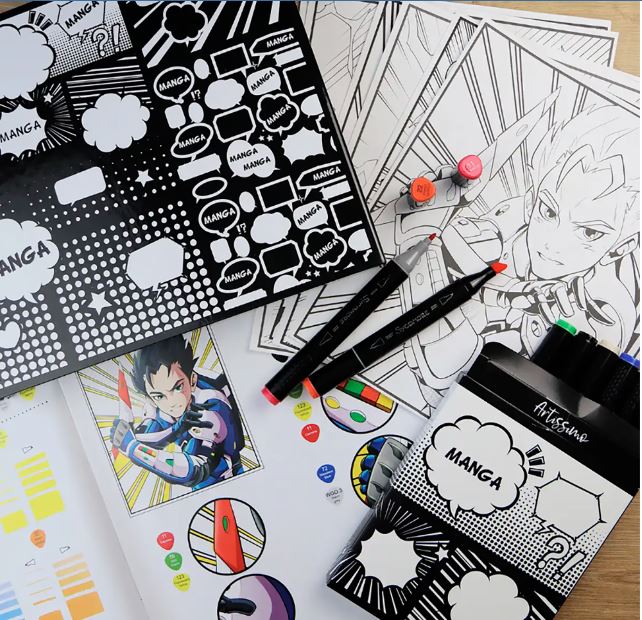 SYCOMORE ARTISSIMO - 10 TABLEAUX ET MARQUEURS MANGA HÉRO
