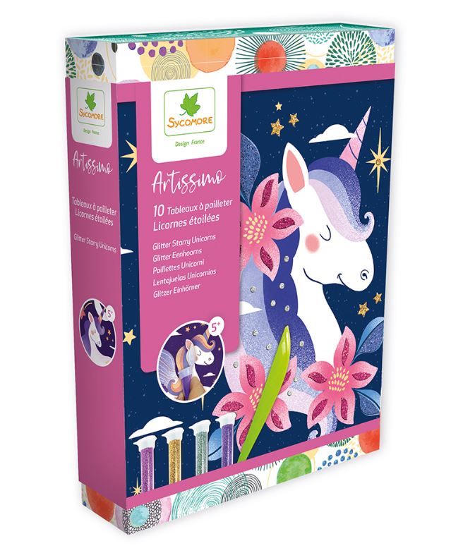 ARTISSIMO - 10 TABLEAUX PAILLETTES LICORNES