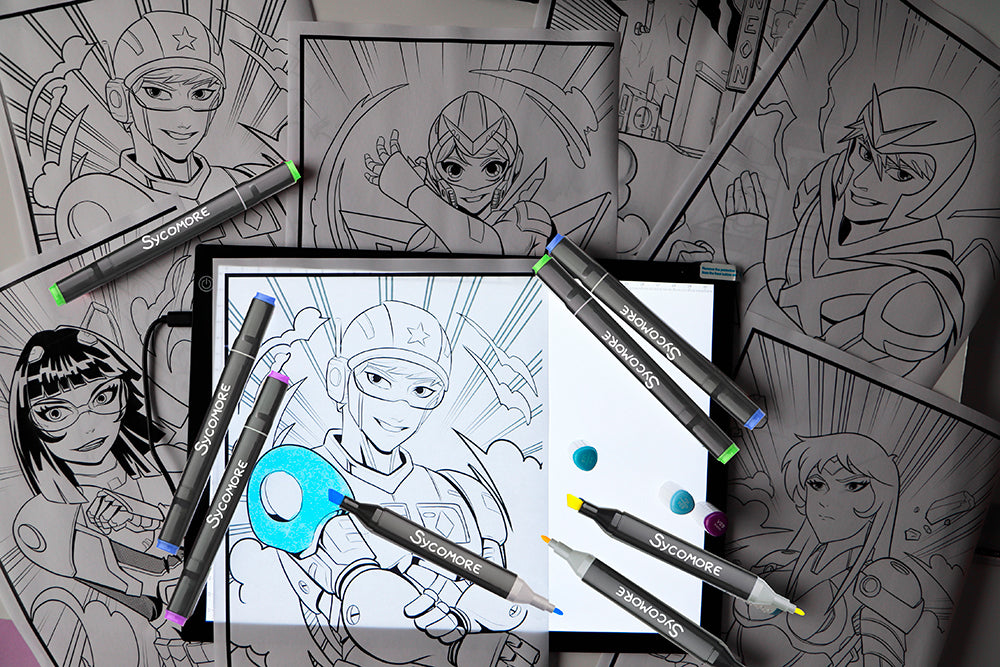 SYCOMORE ARTISSIMO - XXL TABLETTE LUMINEUSE ET MARQUEURS MANGA