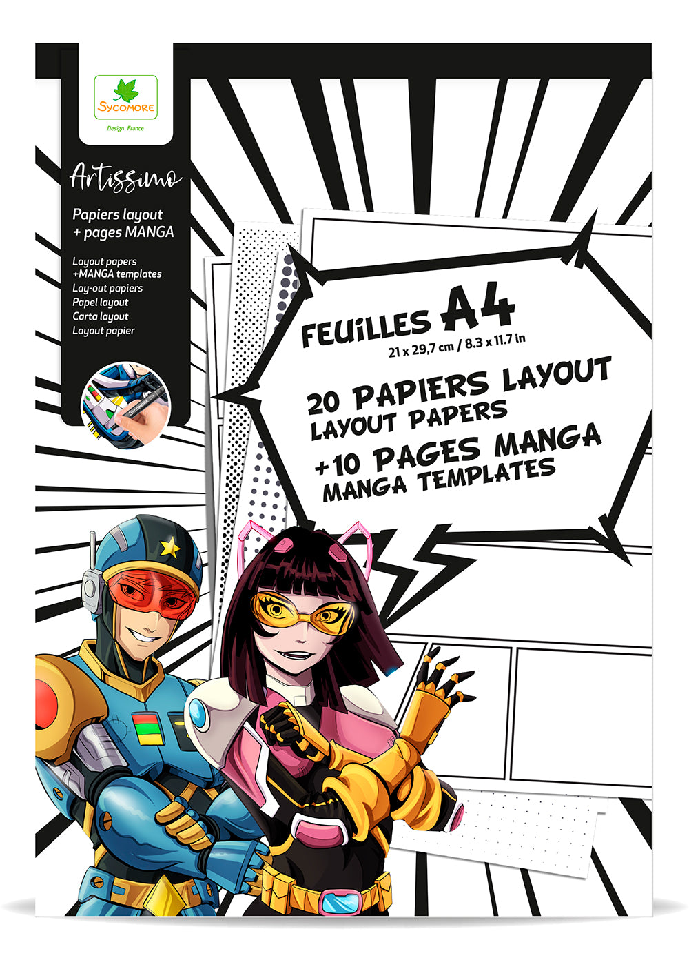 SYCOMORE ARTISSIMO - 20 PAPIERS LAYOUT ET 10 PAGES MANGA