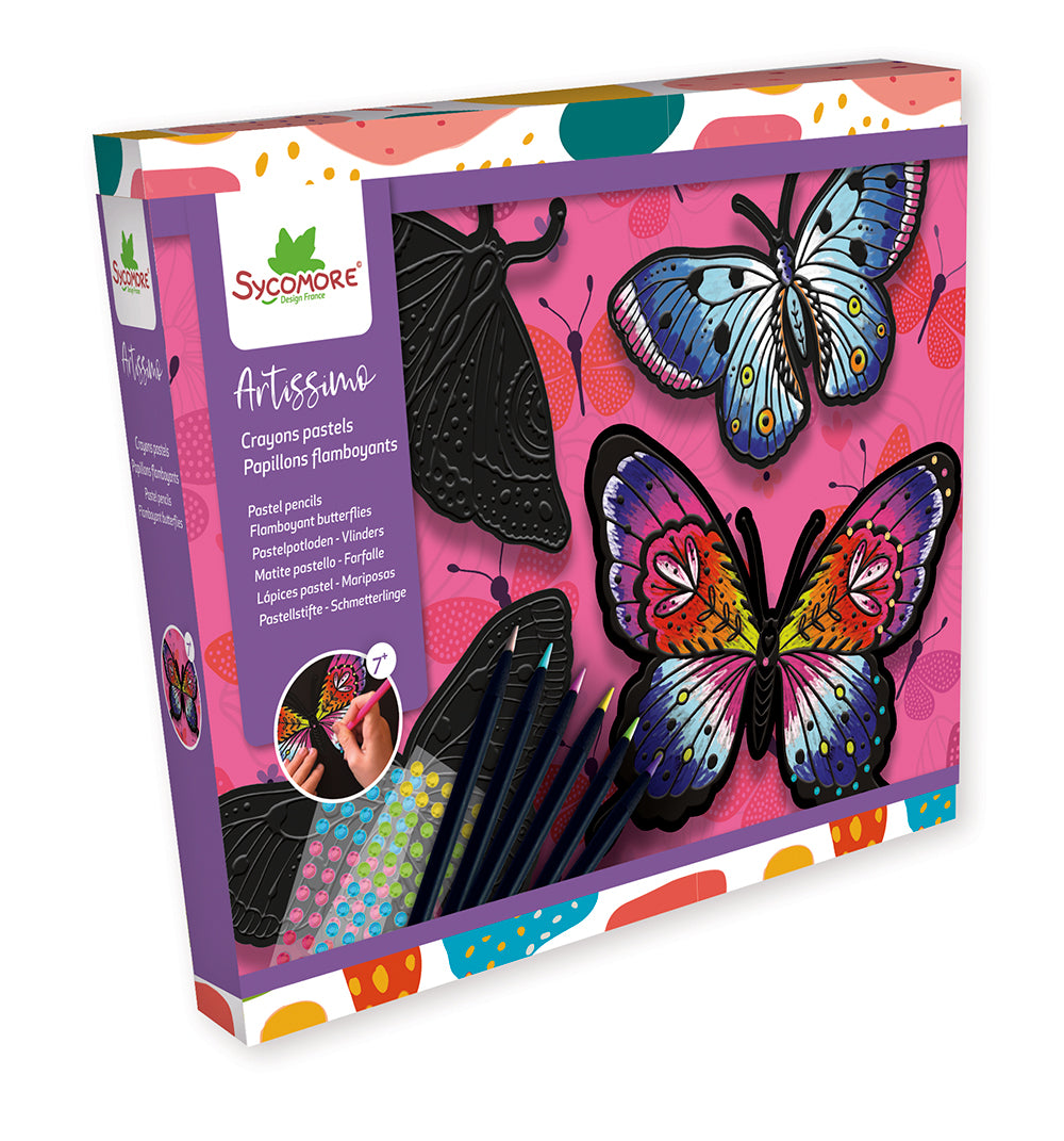 SYCOMORE ARTISSIMO- GM 10 CRAYONS PASTELS - PAPILLONS FLAMBOYANTS