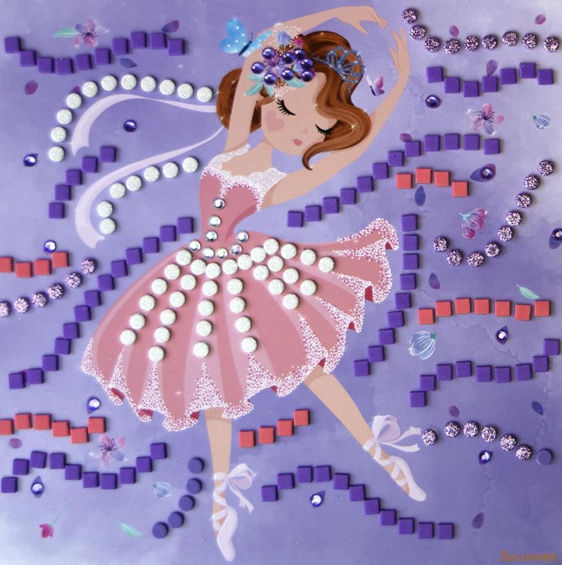 STICK'N FUN - GRAND MODÈLE 5 MOSAÏQUES PRINCESSE BALLERINE