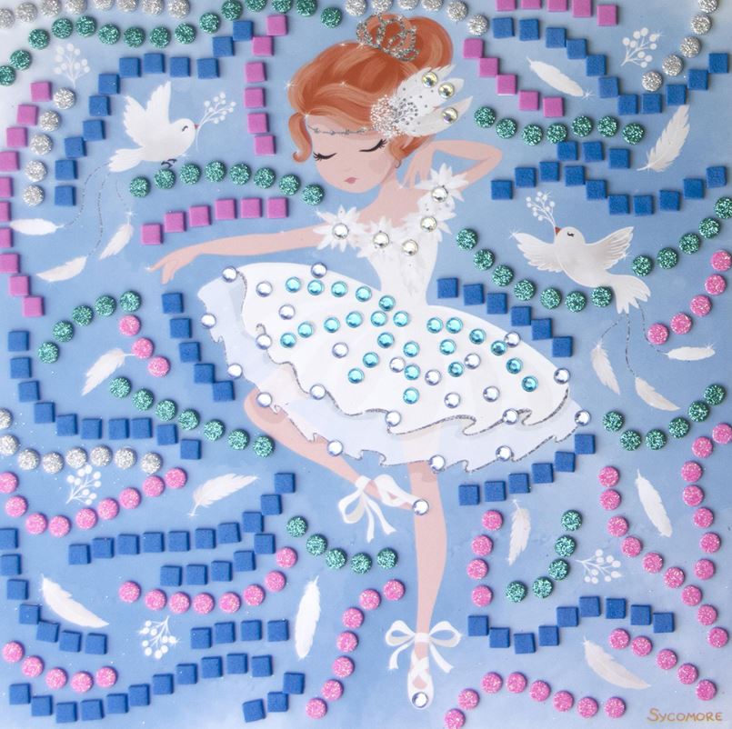 STICK'N FUN - GRAND MODÈLE 5 MOSAÏQUES PRINCESSE BALLERINE