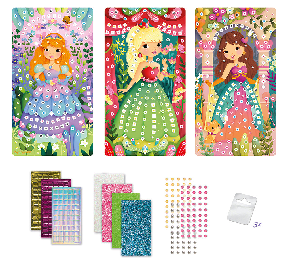 SYCOMORE STICK'N FUN - 3 MINI MOSAICS - PRINCESSES