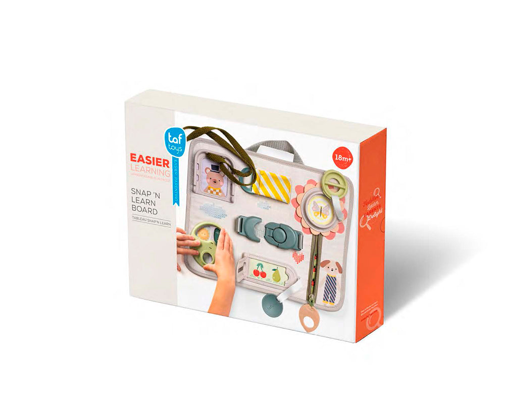 TAF TOYS - TABLEAU D'ÉVEIL «SNAP'N LEARN» AVEC ATTACHES
