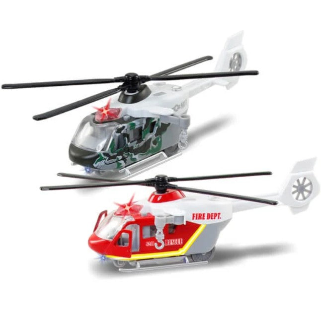 HÉLICOPTÈRE DE SECOURS SONIQUE MOULÉ SOUS PRESSION 9" #8243 ASST