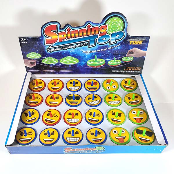 TOUPIE ÉMOJI LUMINEUSE 2" ASST