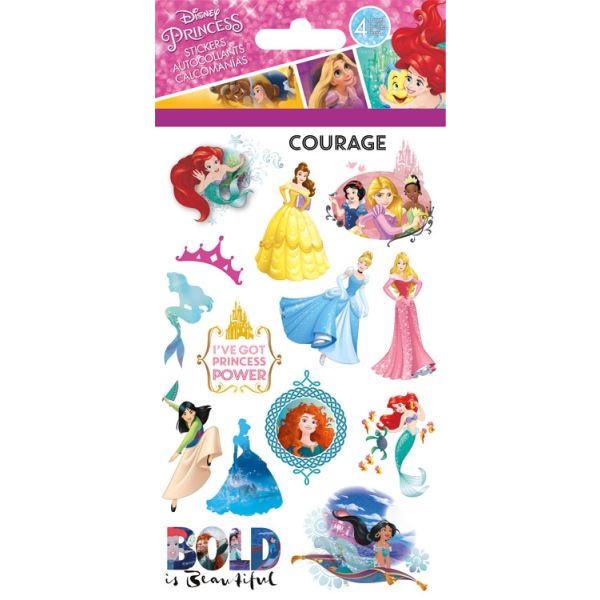 AUTOCOLLANTS PRINCESSES DISNEY - 4 FEUILLES