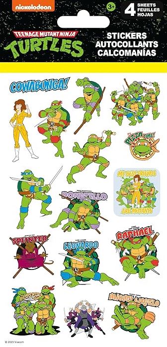 AUTOCOLLANTS TORTUES NINJA - 4 FEUILLES