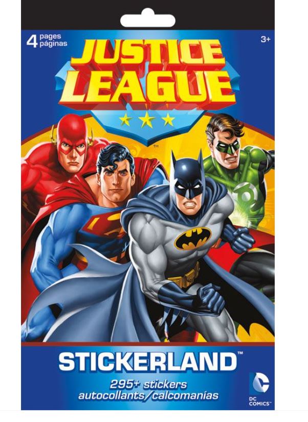 JUSTICE LEAGUE STICKER BOOK - 4 PAGES