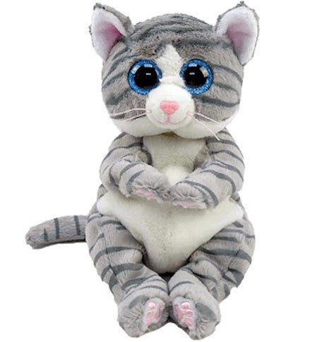 TY BEANIE BELLIES PLUSH - MITZI THE GREY CAT SMALL 9"