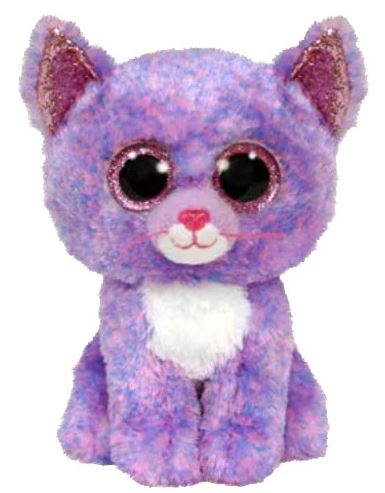 PELUCHE TY BEANIE BOOS - CASSIDY CHAT LAVANDE PETIT 6"
