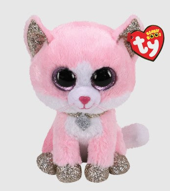 TY BEANIE BOOS PLUSH - FIONA THE PINK CAT MEDIUM 13"