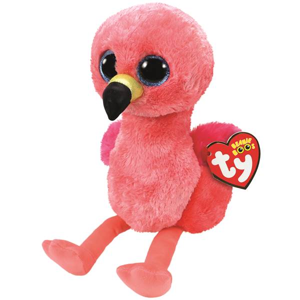 PELUCHE TY BEANIE BOOS - GILDA FLAMANT ROSE MÉDIUM 13"