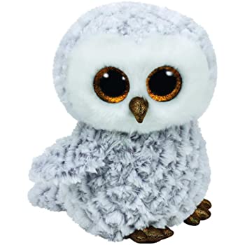 PELUCHE TY BEANIE BOOS - OWLETTE HIBOU GRIS LARGE 16"