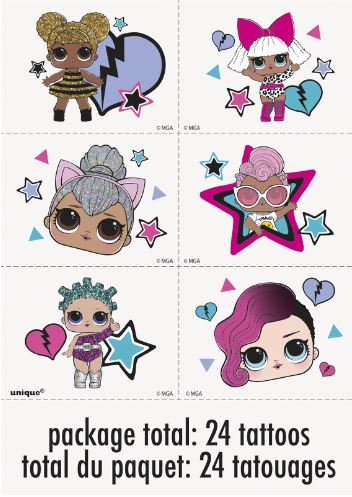 SET OF 24 LOL SURPRISE DOLL TATTOOS