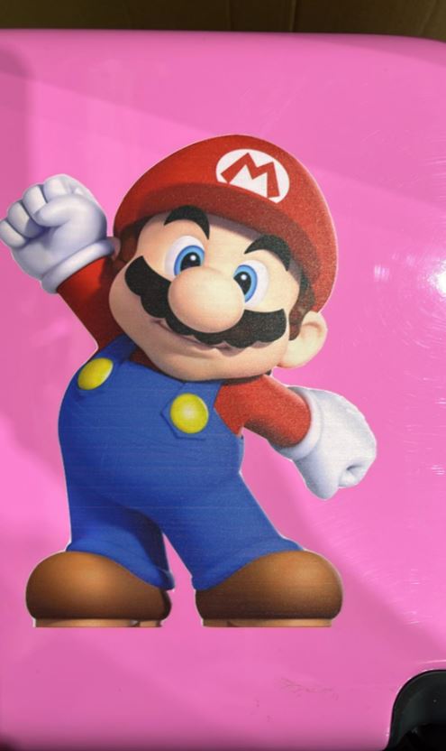 DELUXE MARIO BROS PINK SUITCASE WITH LOCK 18" (46 CM)