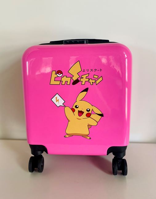 VALISE DELUXE POKEMON PIKACHU ROSE AVEC SERRURE 18" (46 CM)