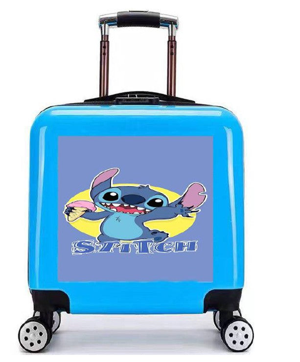 VALISE DELUXE STITCH CRÈME GLACÉE BLEUE AVEC SERRURE 18" (46 CM)