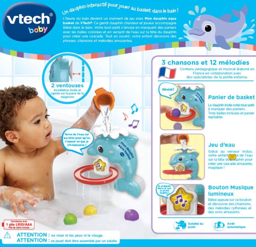 VTECH - MY AQUA BASKET DOLPHIN FRENCH VERSION