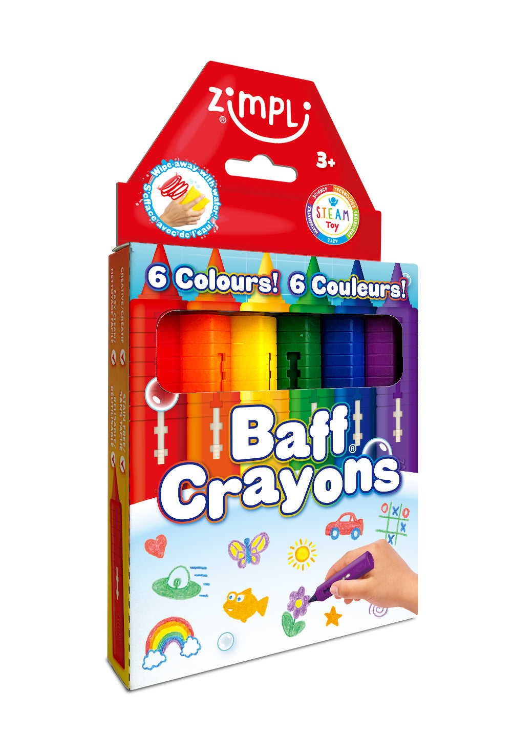 ZIMPLI - BAFF CRAYONS PAQUET DE 6