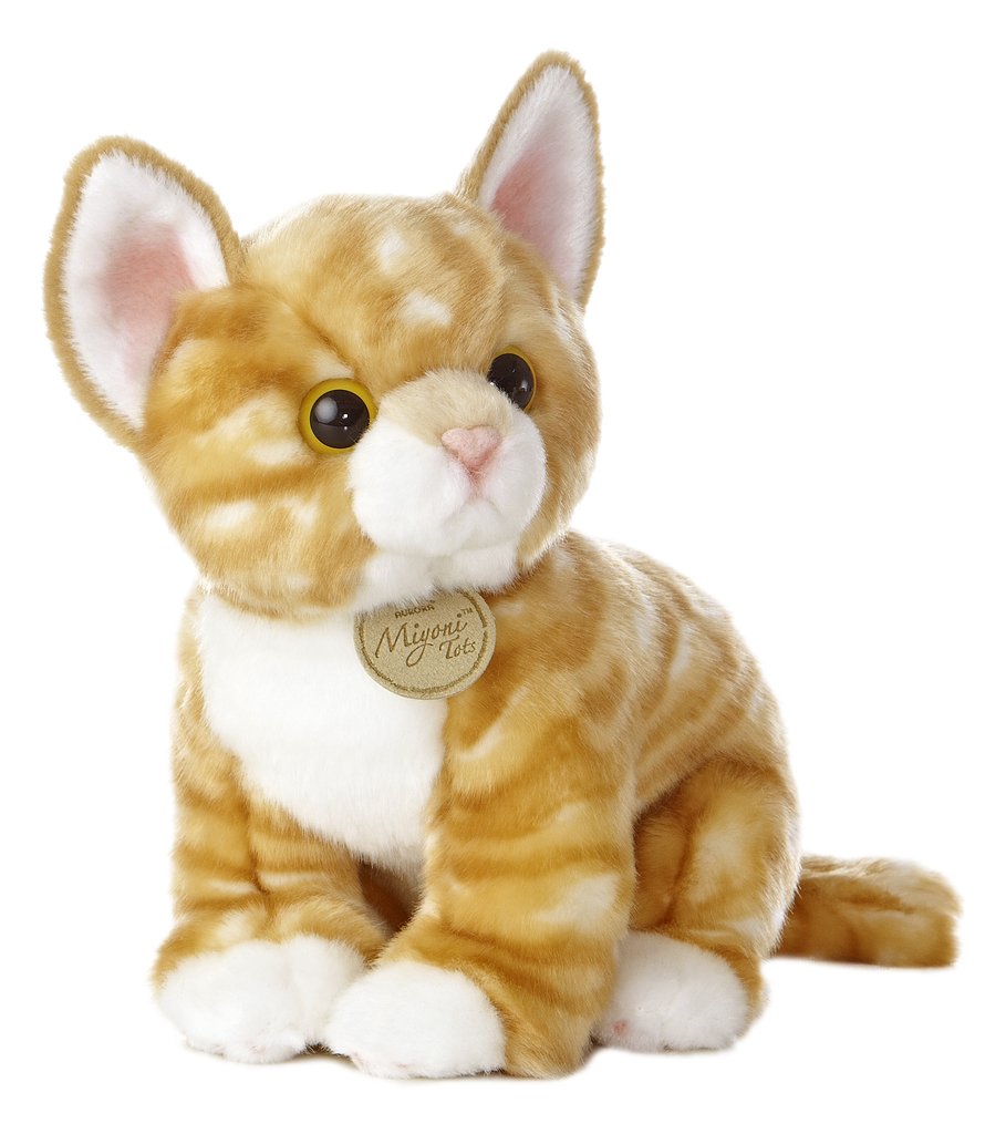 Chat Roux Tigre Assis 10 Peluches Regulieres
