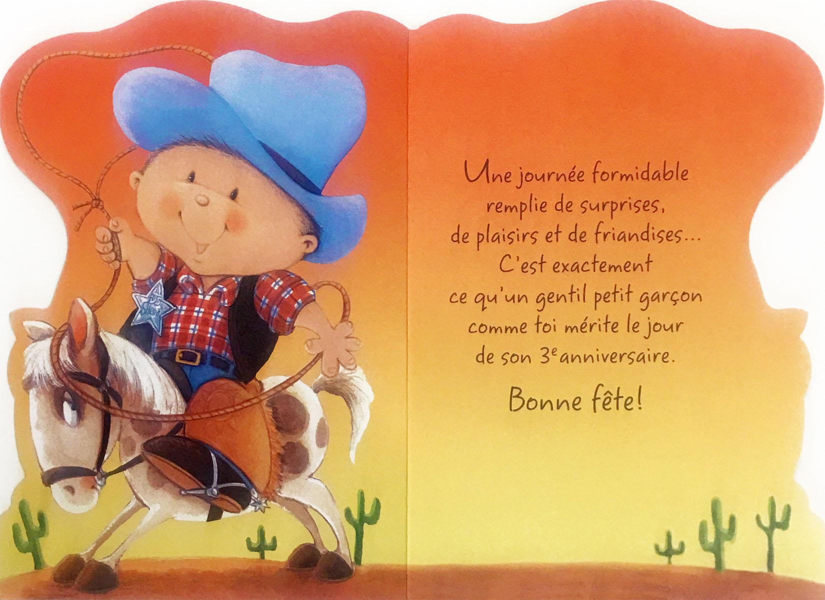 3 Ans Carte D Anniversaire De Cowboys De Rosedale Fetes Cartes De Fete 3 Ans