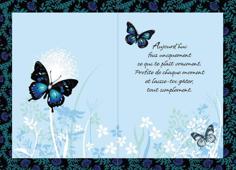 Carte anniversaire femme Papillons avec votre propre texte. Réf.  237-Confinement