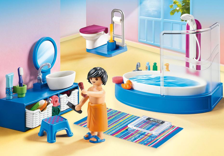 Playmobil Dollhouse: Salle de bain avec baignoire sur jambes (5307)