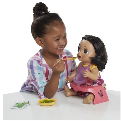 Baby Alive Bebe Adore Manger Aux Cheveux Noirs Et Lisses Poupees Barbie Et Articles Menagers Poupees Et Accessoires