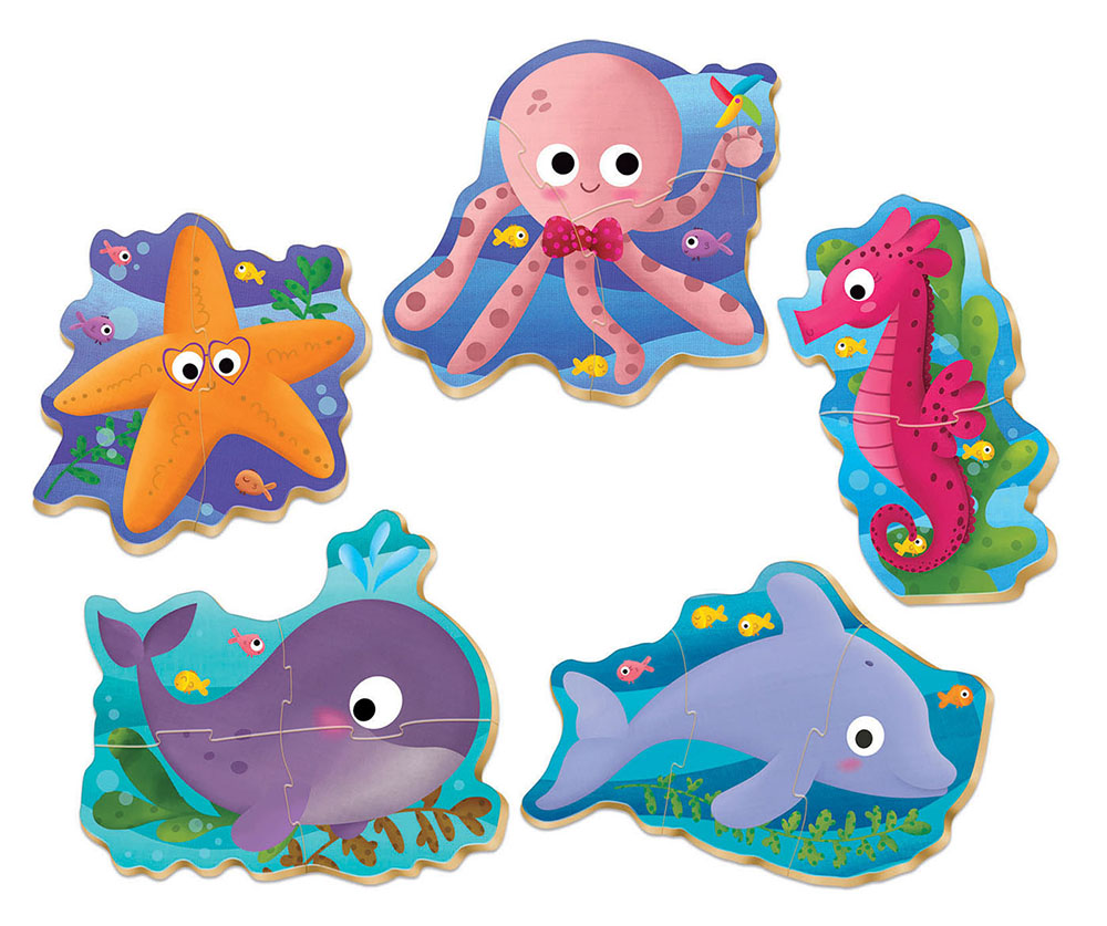 Educa 5 Casse Tetes Baby Puzzles Animaux Marins Casse Tetes Casse Tete Enfants