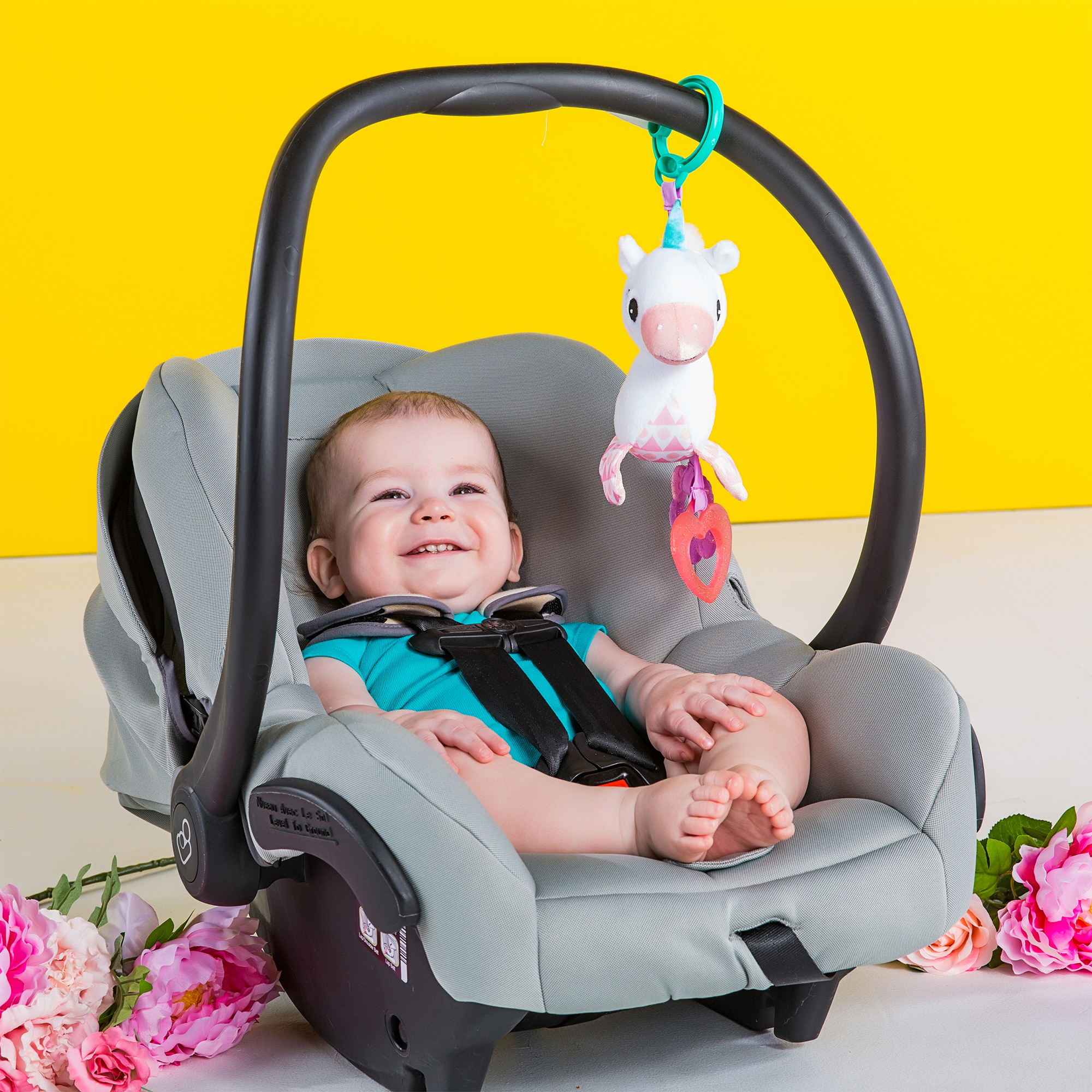 Peluche Licorne Avec Anneau De Dentition Et Attache Pour Porte Bebe Bebe Accessoires