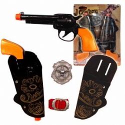 3 anciens jouets pistolets à barillet pétard colt collection jeu western  cow-boy
